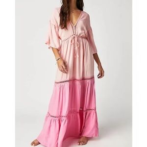 NWOT FP X JENS PIRATE BOOTY blue mist maxi in pink ombré size M/L